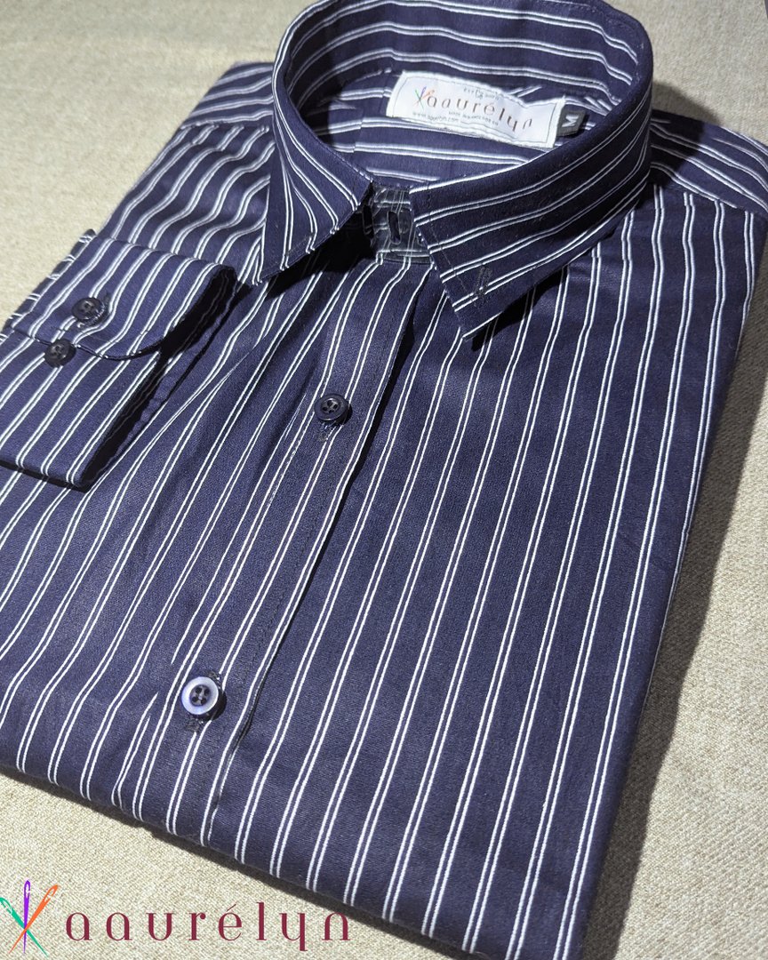 Midnight Navy Pinstripe Shirt