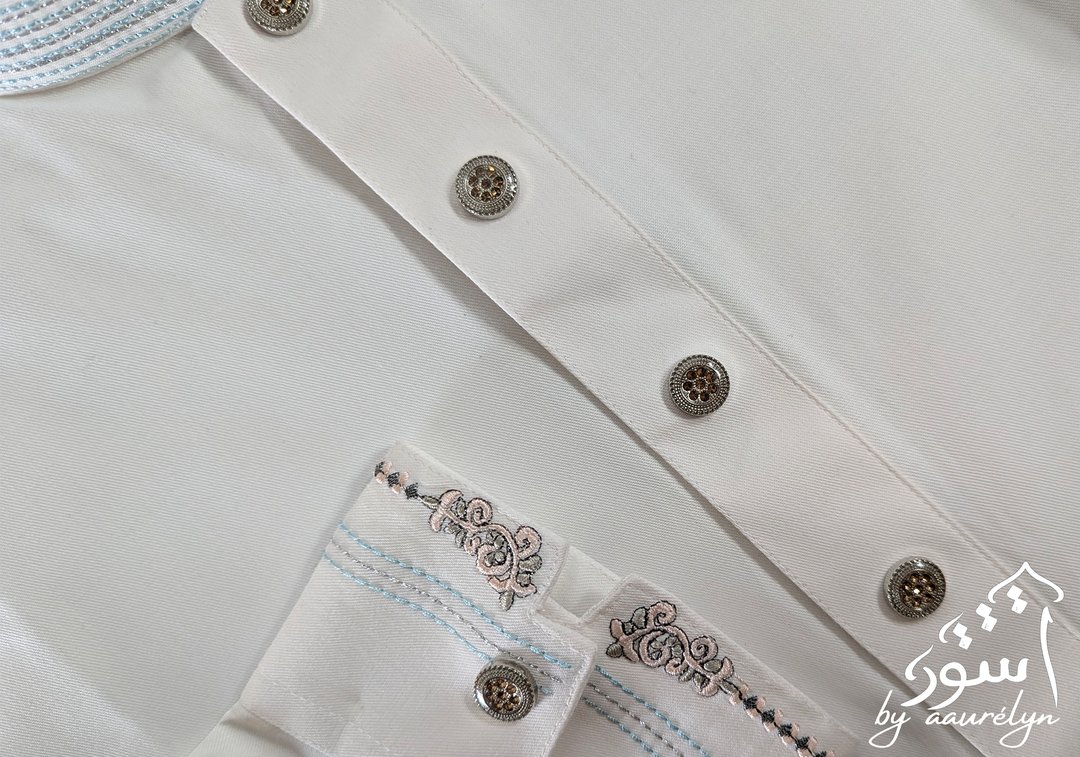 Aswad – White Embroidered Premium Panjabi - aaurélyn | Aswad Collection