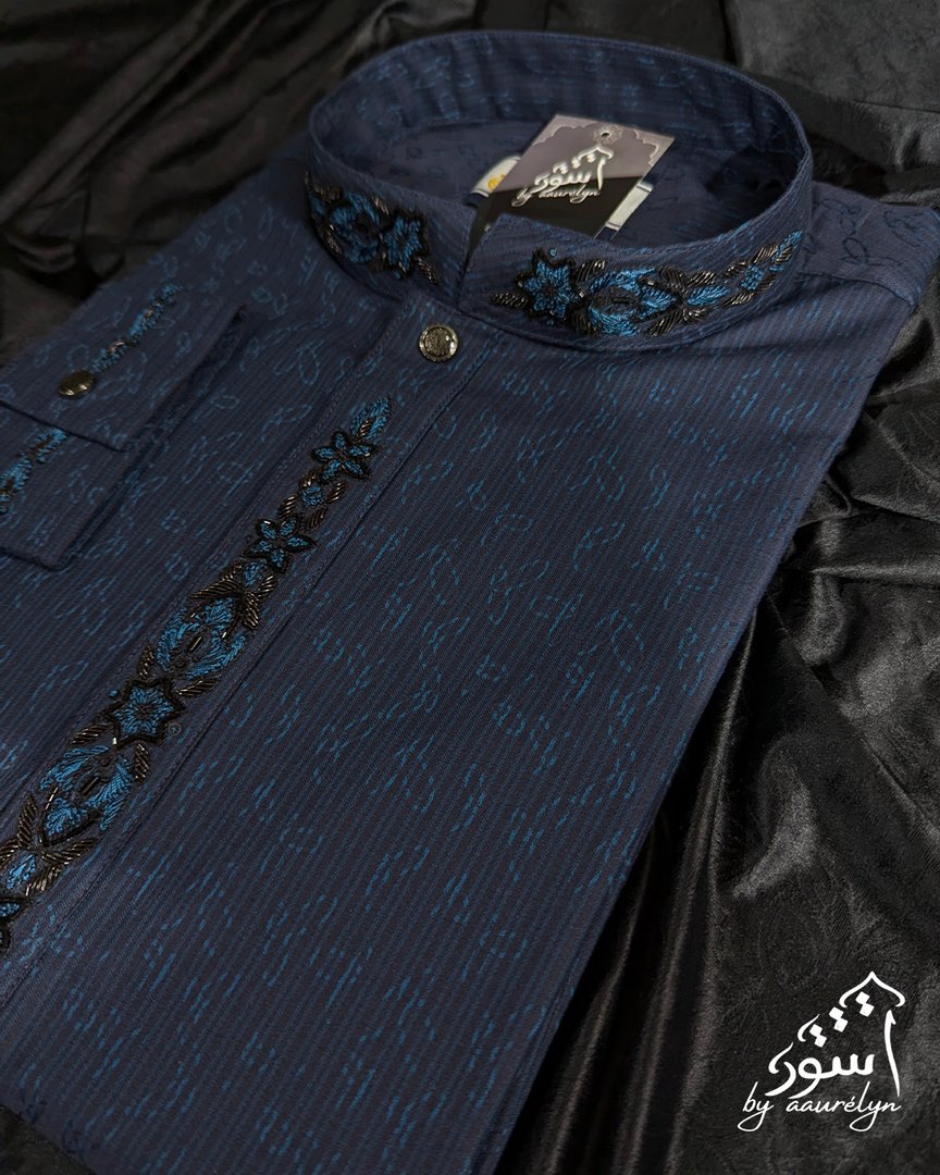 Karchupi Premium Panjabi Obsidian - aaurélyn | Premium Collection