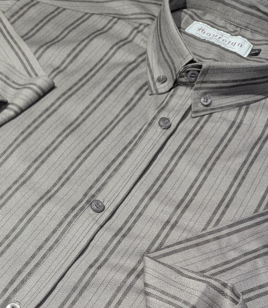 Graphite Textured Stripe Formal Shirt