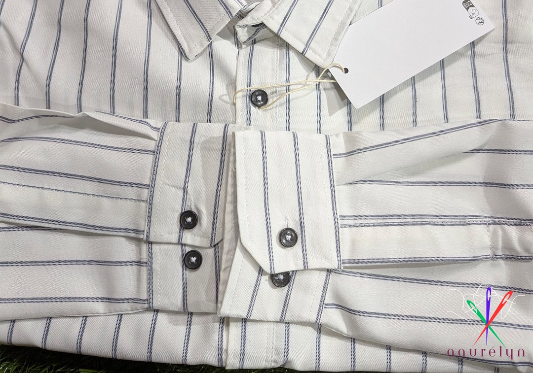 Men'z Casual White Stripe Shirt - aaurélyn