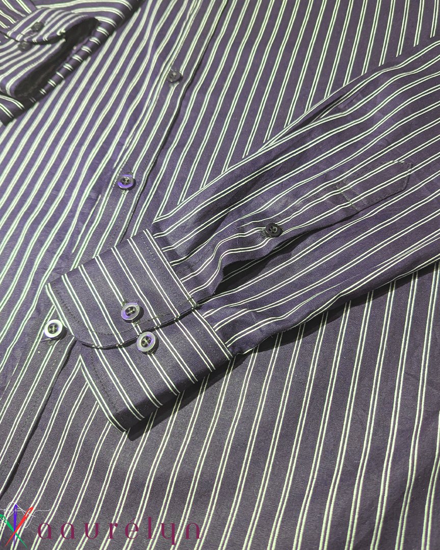 Midnight Navy Pinstripe Shirt