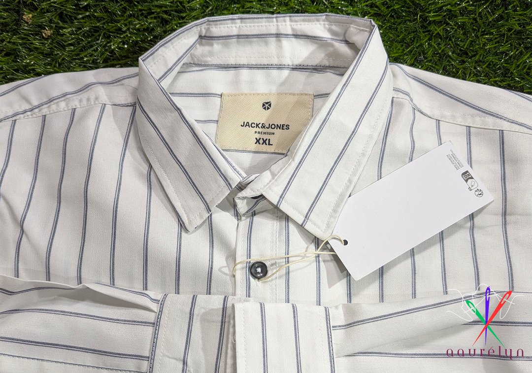 Men'z Casual White Stripe Shirt - aaurélyn