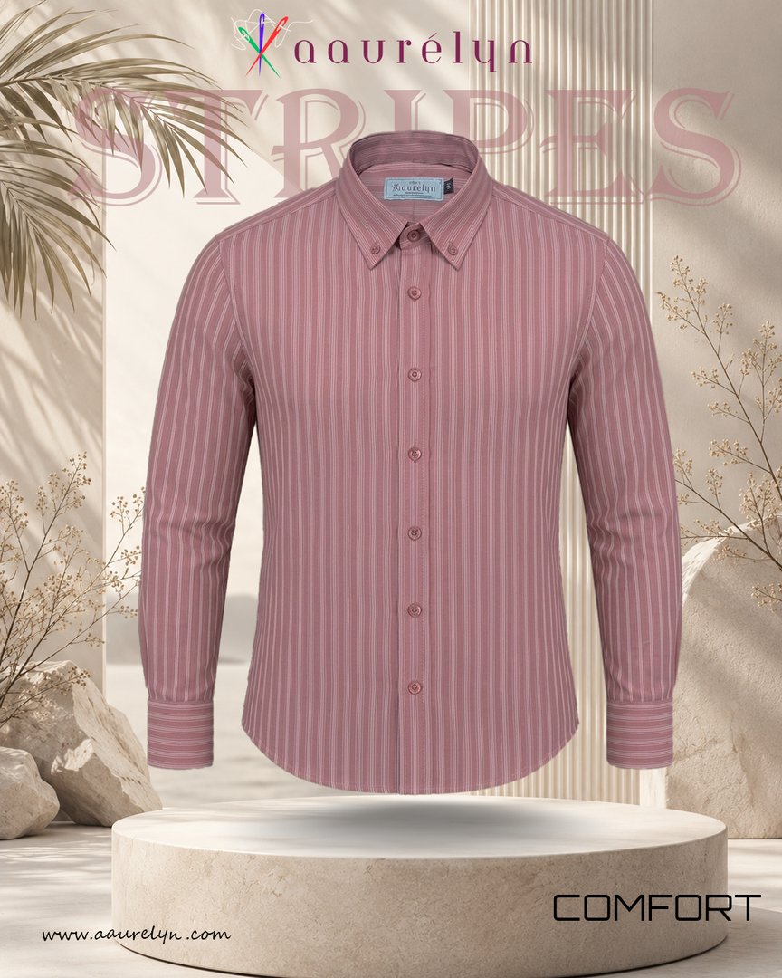 Dusty Rose Pinstripe Shirt